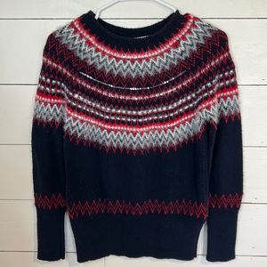 Tommy Hilfiger cotton/wool blend sweater with colorwork- small